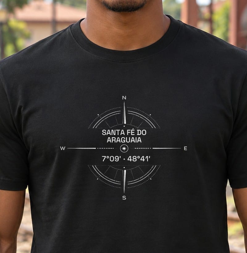 Camiseta Coordenadas de Santa Fé do Araguaia