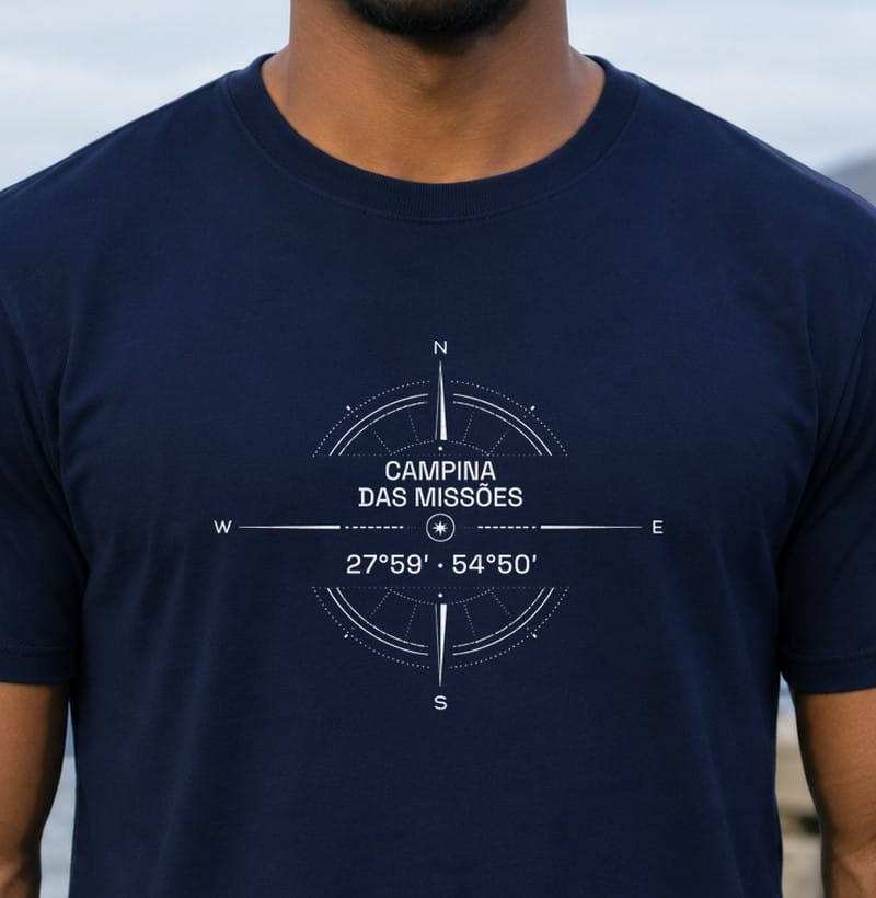 Camiseta Coordenadas de Campina das Missões