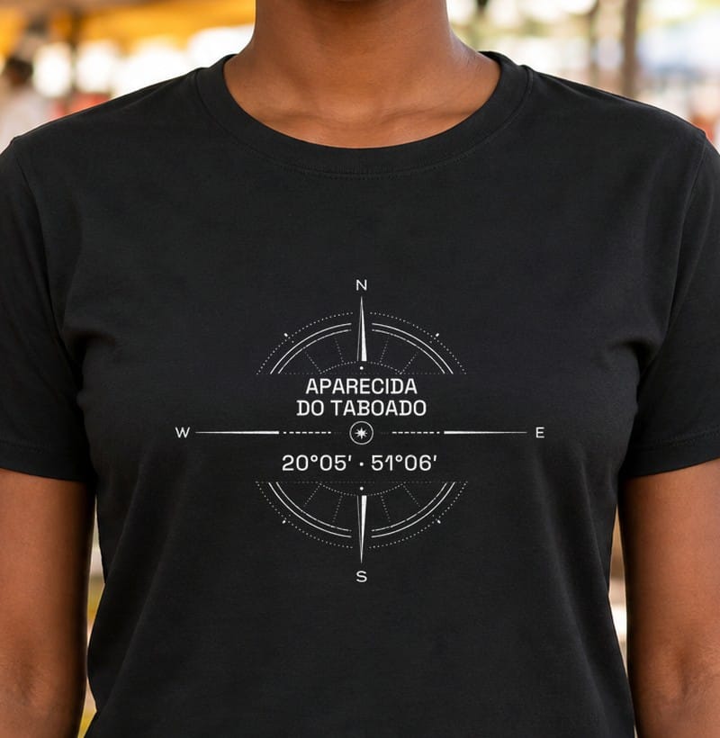 Camiseta Coordenadas de Aparecida do Taboado
