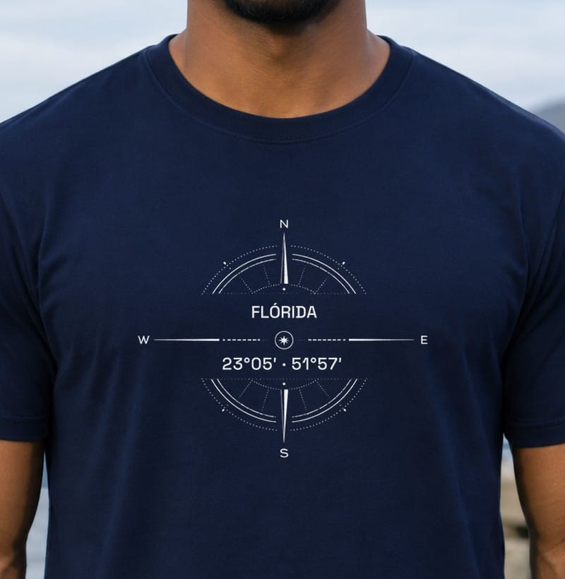 Camiseta Coordenadas de Flórida