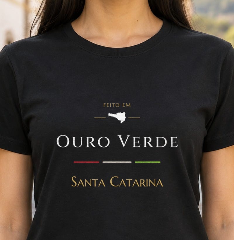 Camiseta Feito em de Ouro Verde