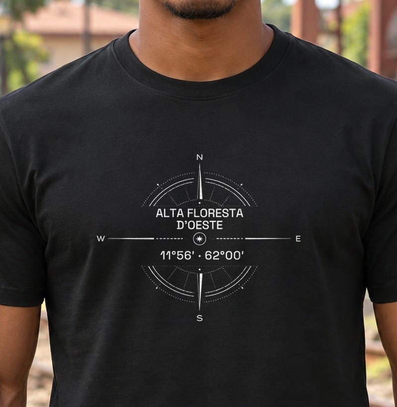 Camiseta Coordenadas de Alta Floresta D'Oeste