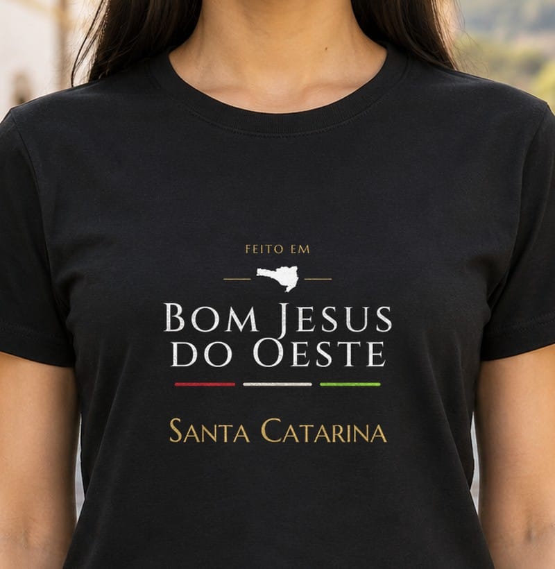 Camiseta Feito em de Bom Jesus do Oeste