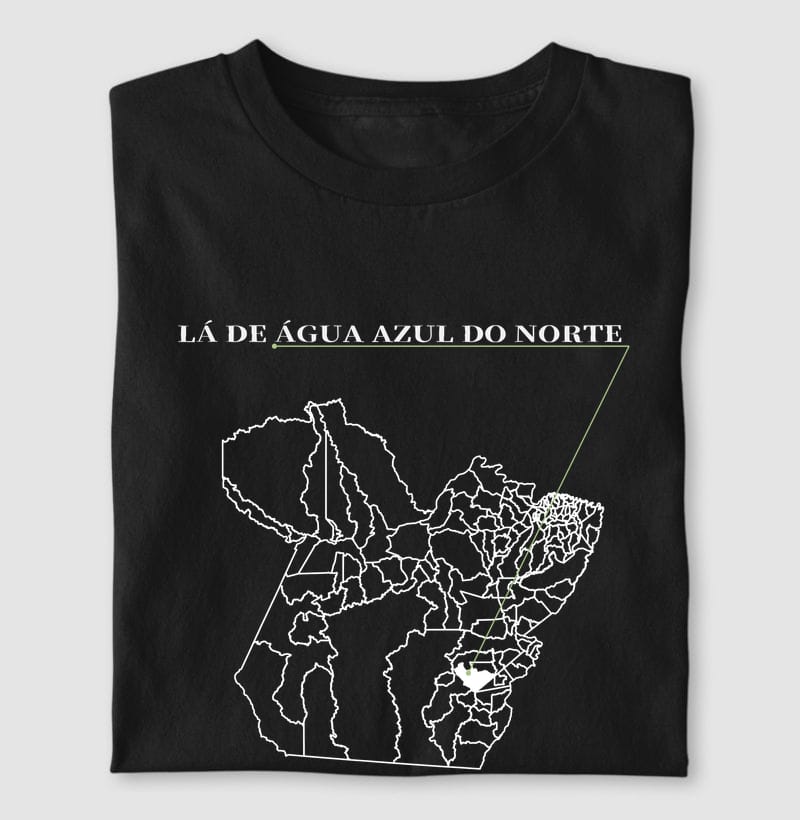 Camiseta Ponto de Origem de Água Azul do Norte