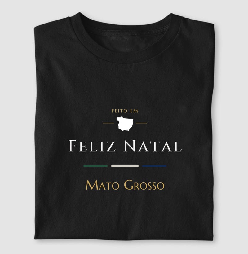 Camiseta Feito em de Feliz Natal