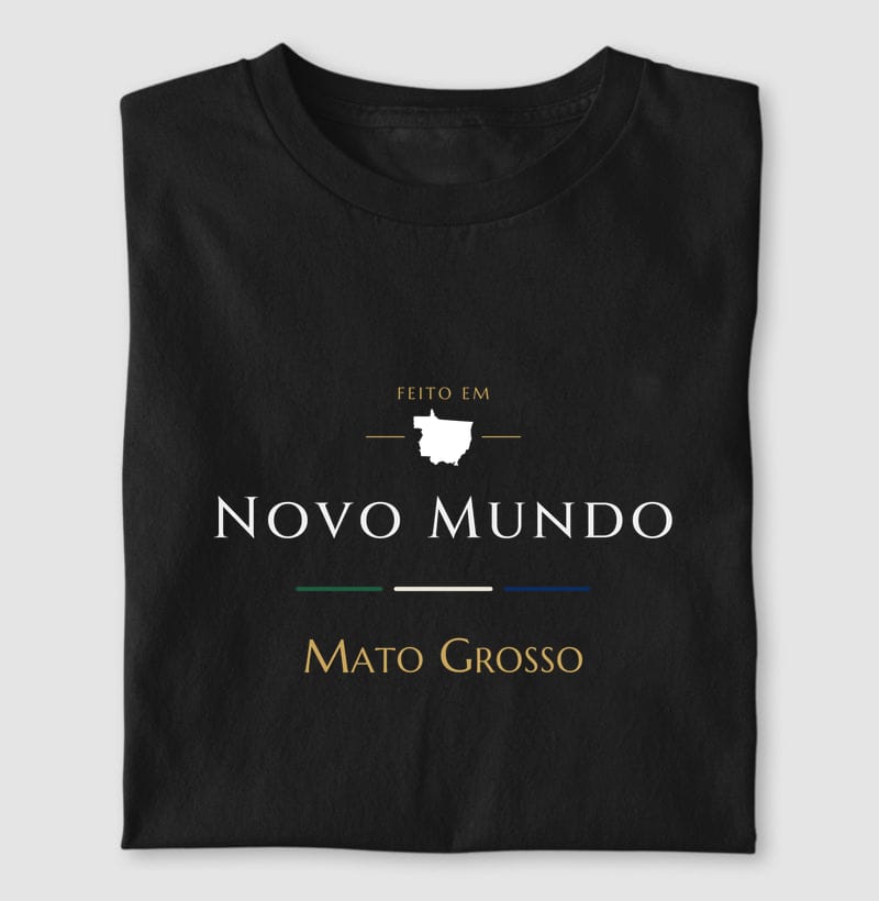 Camiseta Feito em de Novo Mundo